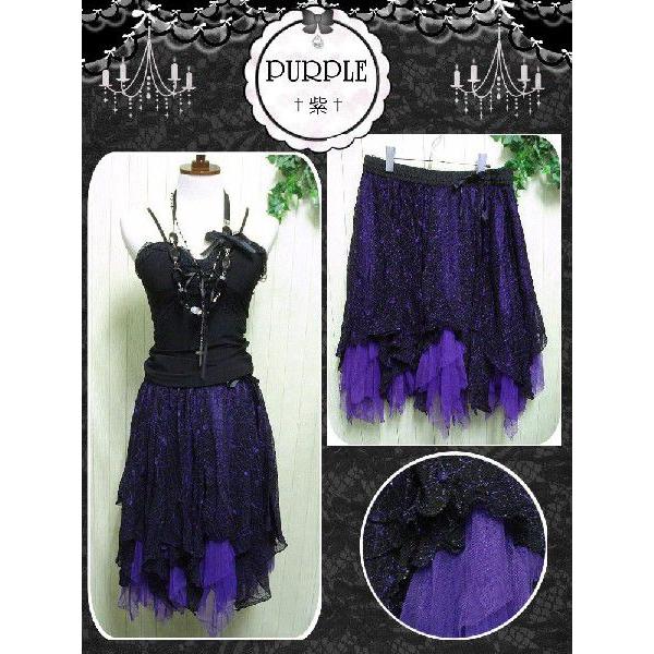 ゴシック パンク ファッション 服 スカート 膝丈 チュチュ 蜘蛛の巣