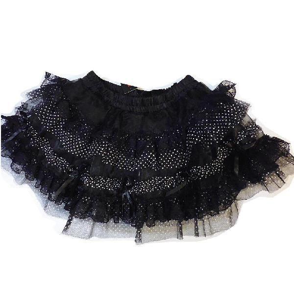 スカート チュチュ パニエ 服 ゴシック ロリィタ 黒 薔薇×ドット