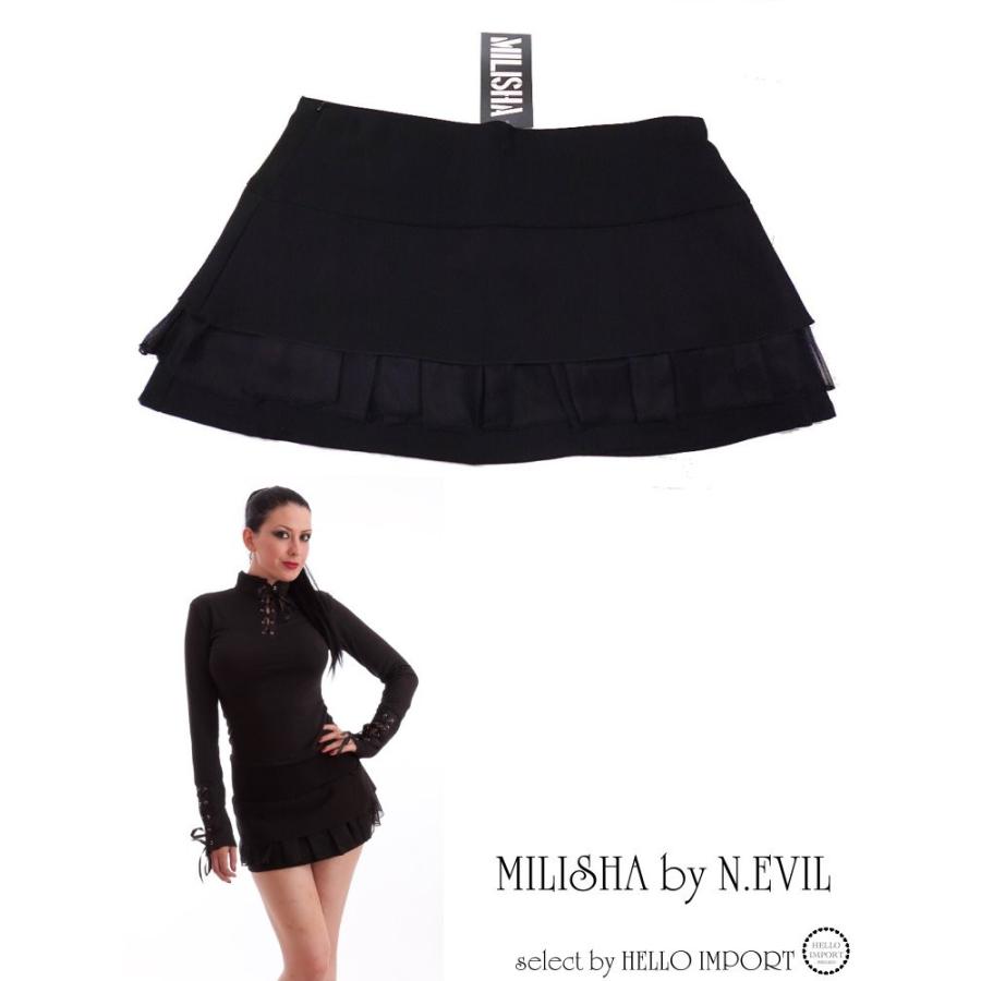 ティアード ローライズ ミニスカート ゴシック ファッション 服 レディース 黒 /wosk071 |  | 01