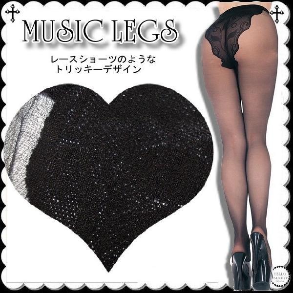 ゴシック だましデザインショーツ柄 パンスト インポート MUSIC LEGS クリックポスト送料無料 /wosx079｜hello-import