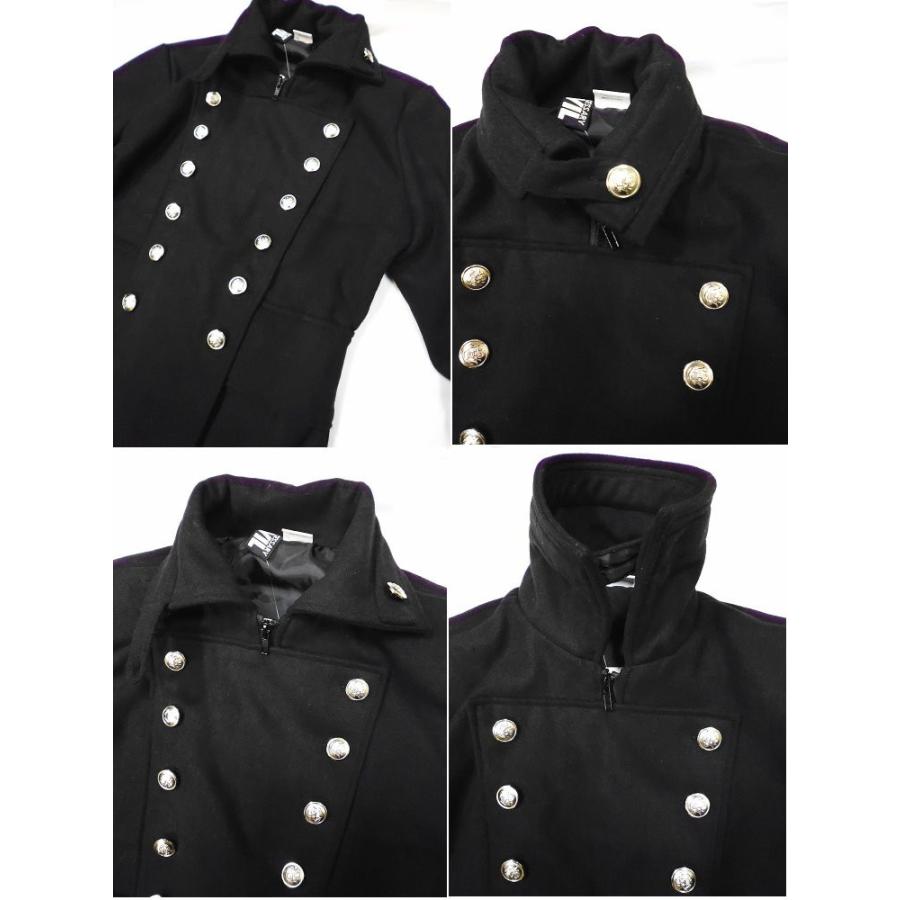 【未使用】エデュケーションフロムヤングマシーン ロングコート 黒 M ウール 訳あり 在庫処分セール ロング コート ミリタリー レディース 黒