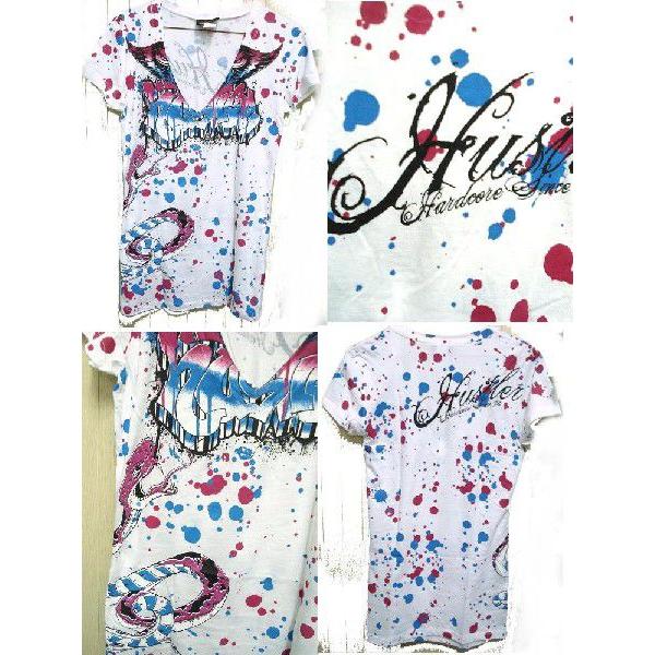 廃盤 Vネック 半袖 Tシャツ レディース インポート 服 ペンキ