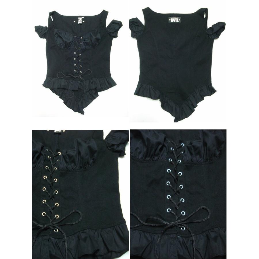 訳あり カットアウェイショルダー レースアップ パイレーツカットソーゴシック ファッション 服  無地 黒 /wot051-2 訳あり カットアウェイショルダー レースアップ パイレーツ