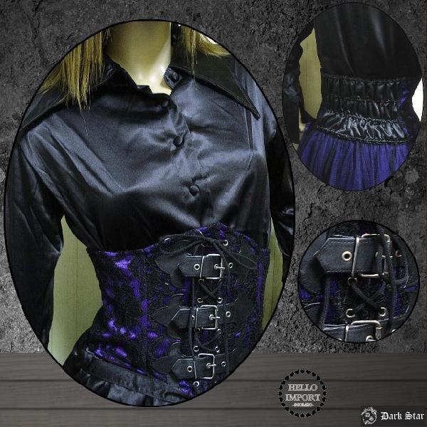 売り切れ) ゴシック ファッション ウェストコルセット 編み上げ