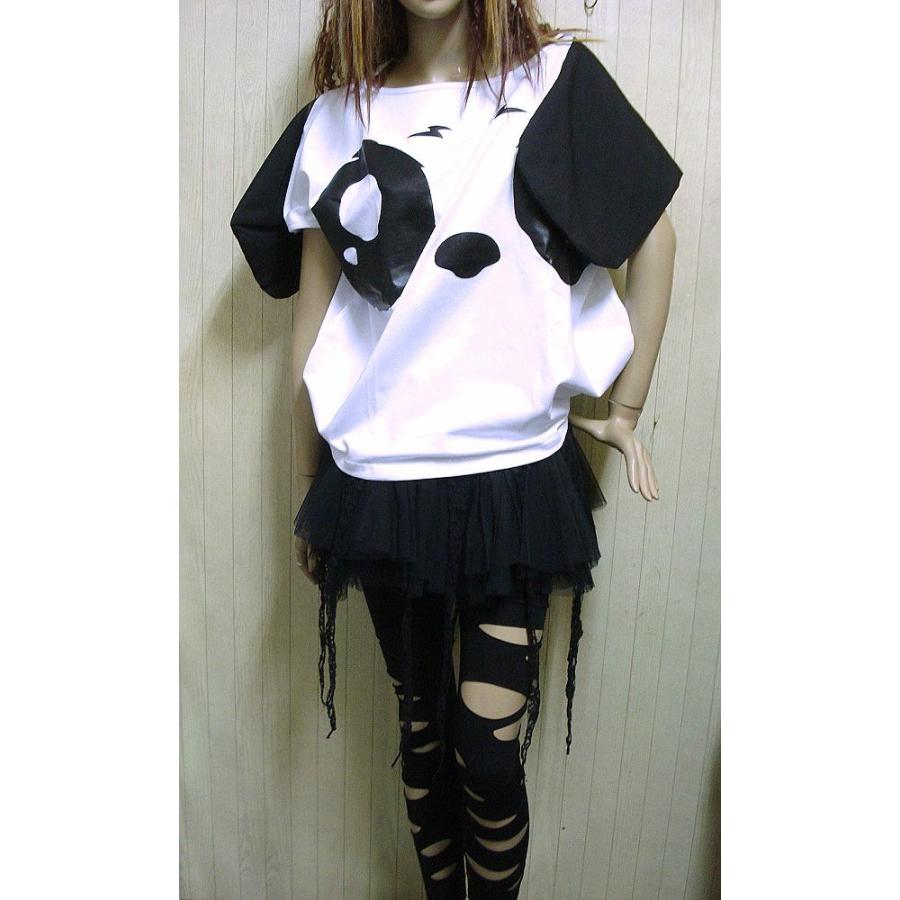 訳あり うるうるお目々パンダ なりきりTシャツ 半袖 レディース 服 パンク ラグラン袖 サブカル系/wot188-2 訳あり うるうるお目々パンダ なりきりTシャツ 半袖 レディース
