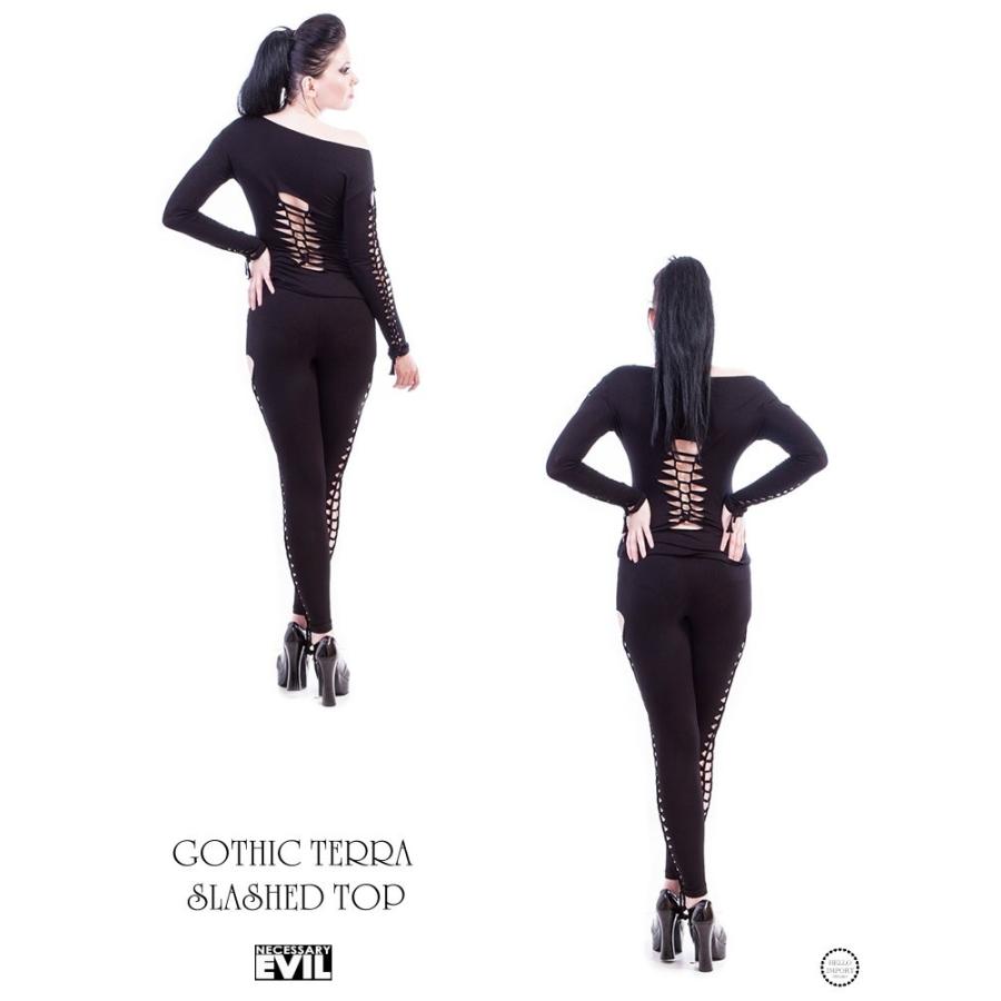 ゴシック クラッシュ 長袖カットソー トップス 服 ファッション