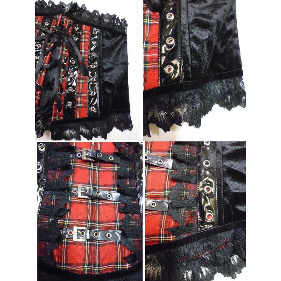 訳あり アウトレット ゴシックxパンク チェック柄ウェストコルセット
