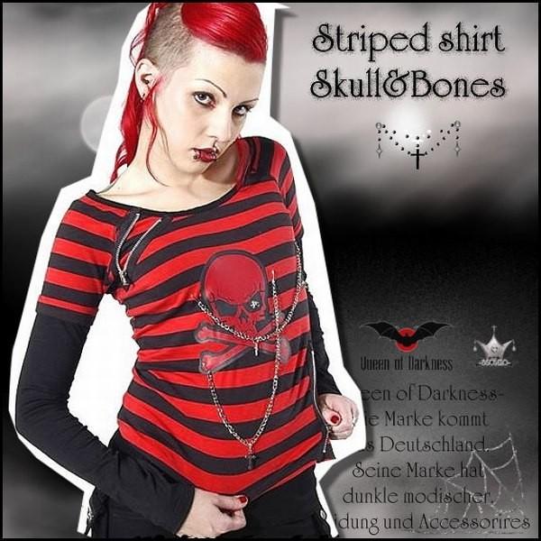 パンクロック ファッション 髑髏 チャーム ボーダー柄フェイクレイヤード長袖tシャツ Tee 服 レディース Wot262 Wot262 Hello Import 通販 Yahoo ショッピング
