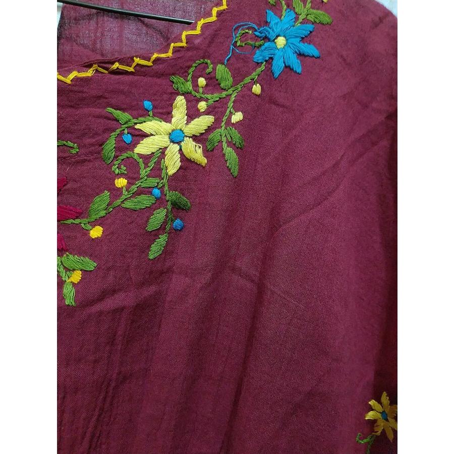 ネパール 花刺繍 ドルマンスリーブ カットソー しわ加工 シフォン チュニック アジアン ファッション エスニック /wot335 |  | 01