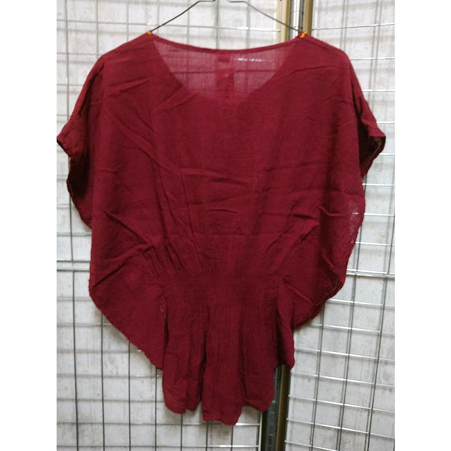 ネパール 花刺繍 ドルマンスリーブ カットソー しわ加工 シフォン チュニック アジアン ファッション エスニック /wot335 |  | 04