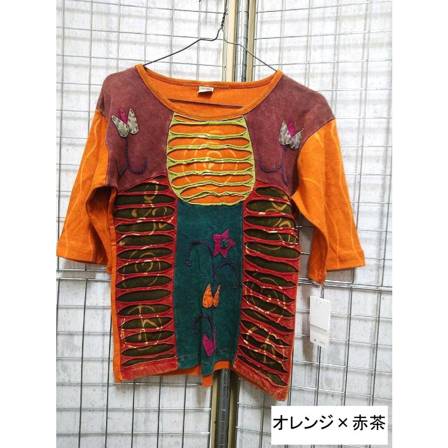 ネパール 半袖 Tシャツ tee クラッシュ 花柄 カットソー トップス  レディース  ファッション アジアン 夏 エスニック /wot352 |  | 10