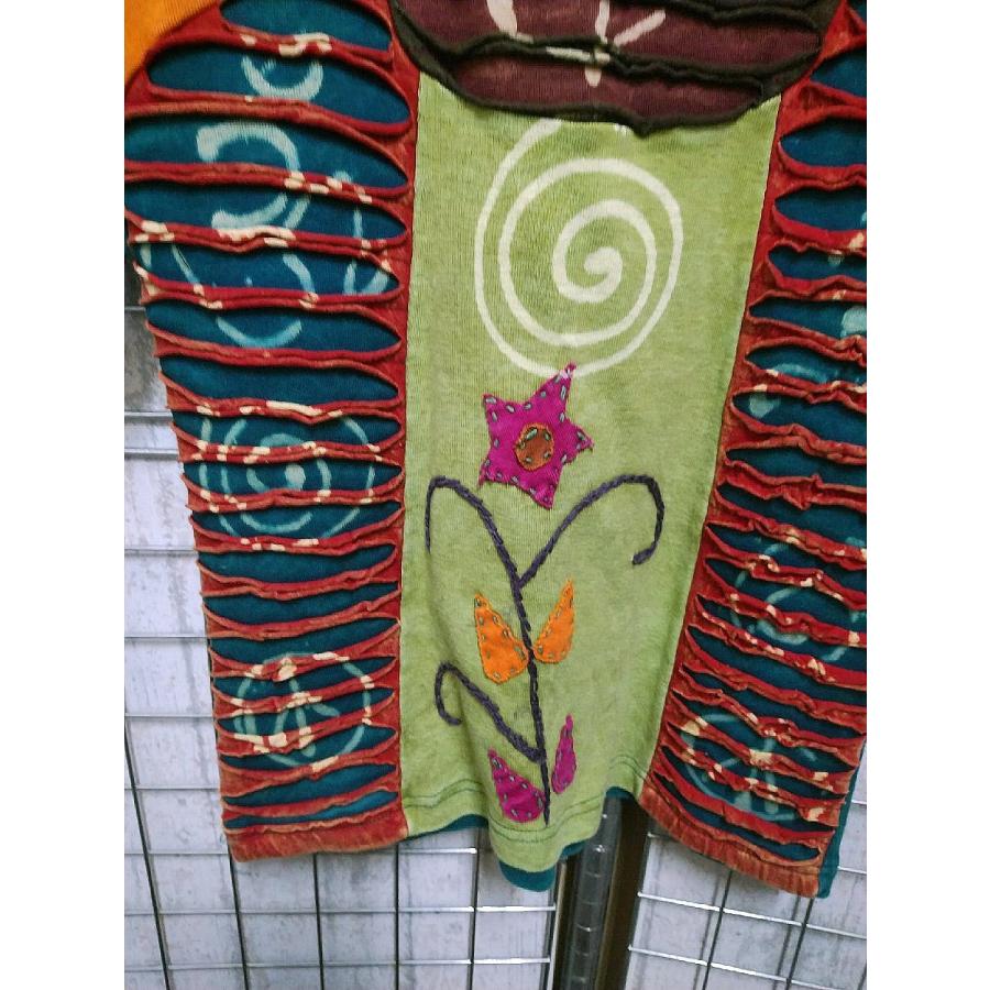 ネパール 半袖 Tシャツ tee クラッシュ 花柄 カットソー トップス  レディース  ファッション アジアン 夏 エスニック /wot352 |  | 02