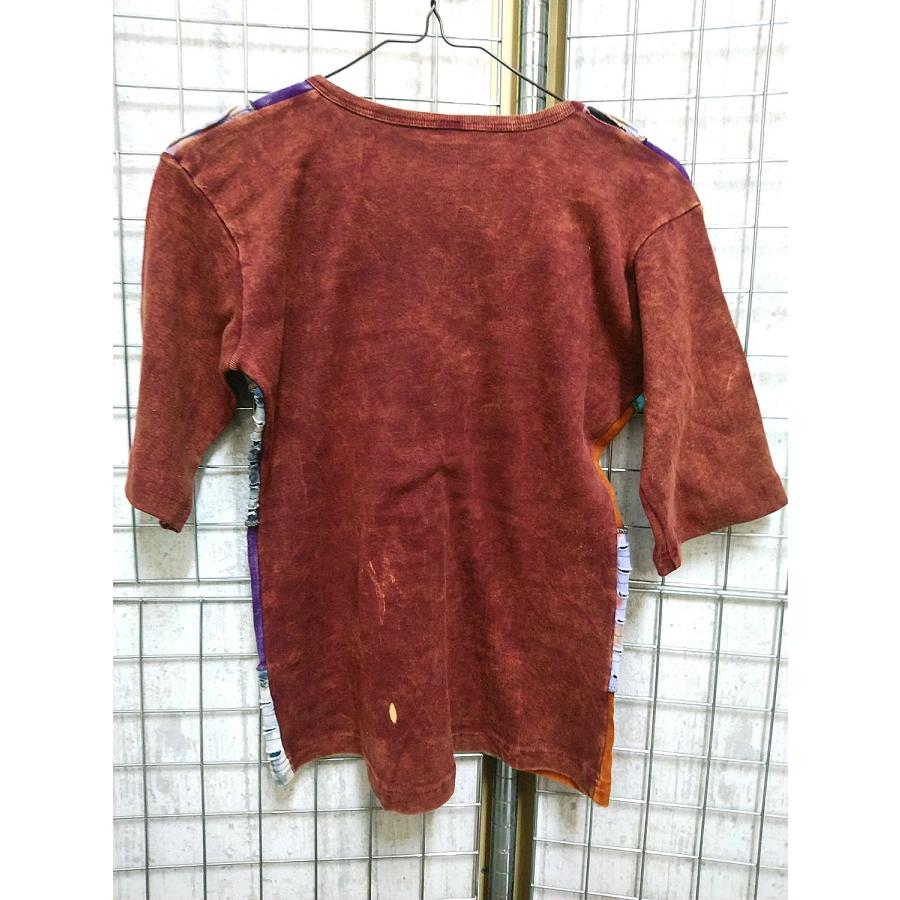 SPACE TRIBE パッチワーク長袖カットソー SPACE TRIBE パッチワーク