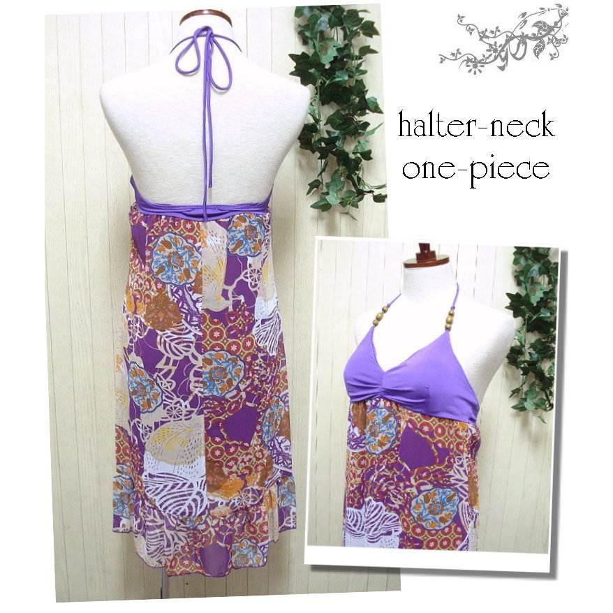 ラスト1枚 インポート ワンピース LAファッション 服 花柄 ホルターネック レディース /wow024 |  | 02