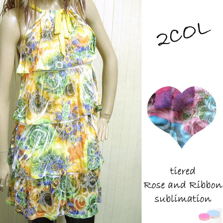 インポート ワンピース LAファッション 服 花柄 薔薇 ローズ  