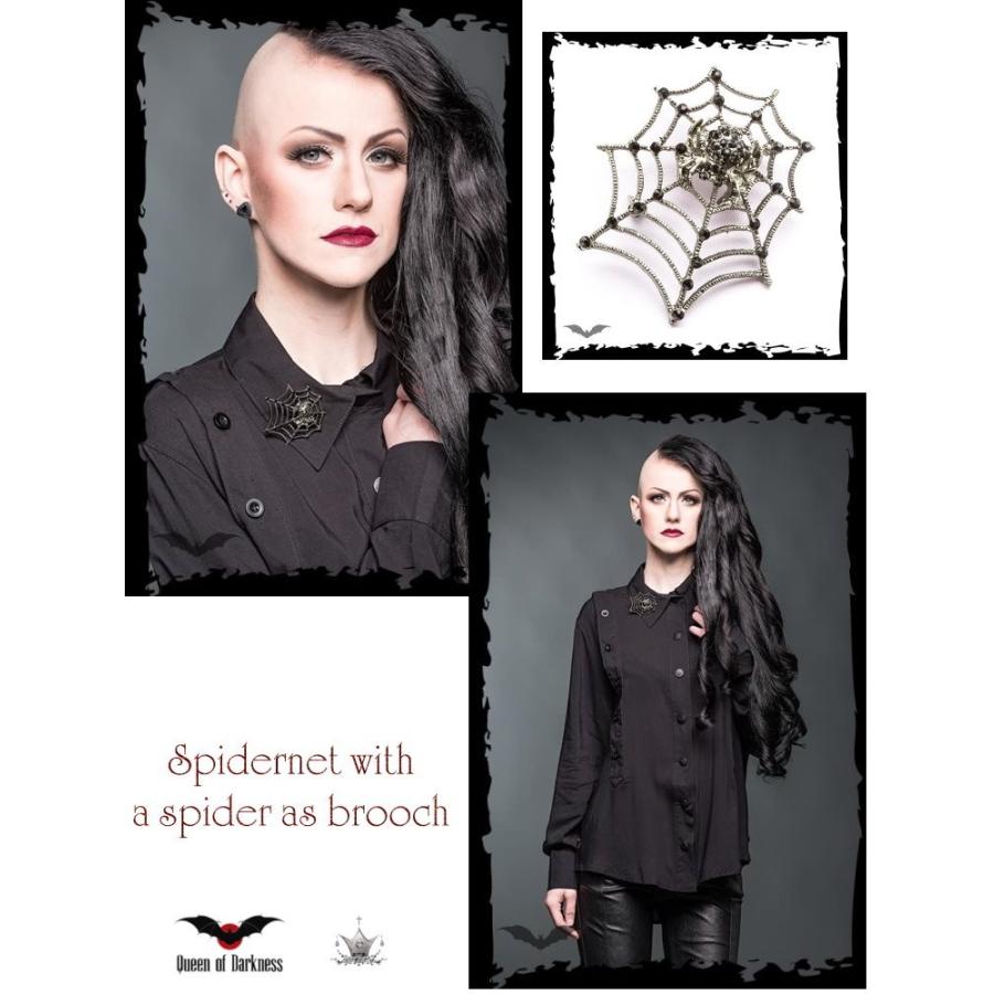 ゴシック 蜘蛛の巣＆蜘蛛 ピンブローチ アクセサリー/wox001 : HELLO
