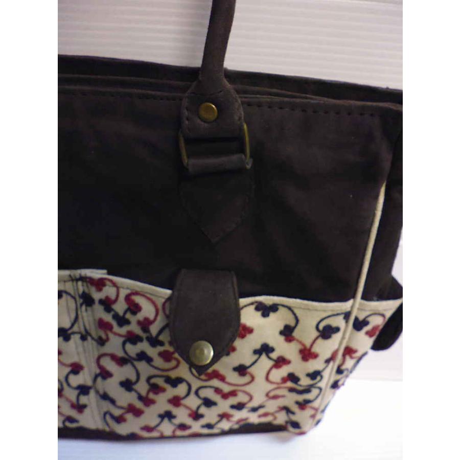 ネパール発 アジアン エスニック雑貨 ペイズリー刺繍 スエード トートバッグ  A4 ファッション /wox010 |  | 03