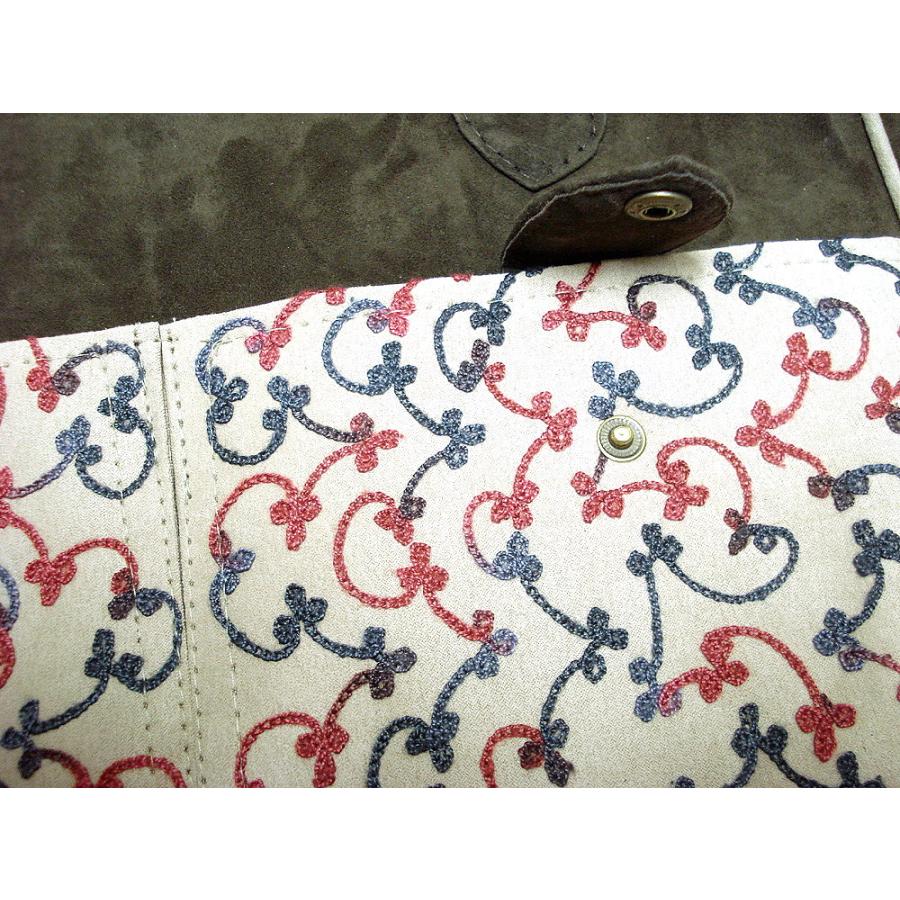 ネパール発 アジアン エスニック雑貨 ペイズリー刺繍 スエード トートバッグ  A4 ファッション /wox010 |  | 04