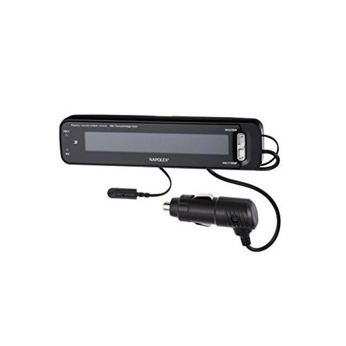 ナポレックス 車用 電波時計 電圧計 温度計 Fizz Vtメータークロック ブラック カープラグ給電 Dc12v 誤警報カット 電圧異常 路面凍 Pqqr5fbtal 車 バイク 自転車 Ladosur Cl