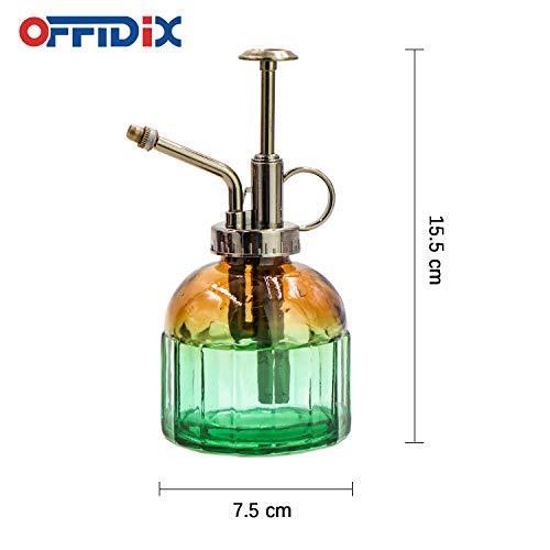 Offidix 霧吹き 園芸 観葉植物 スプレー インテリア おしゃれ じょうろ 240ml ブラウンとグリーン 上等な