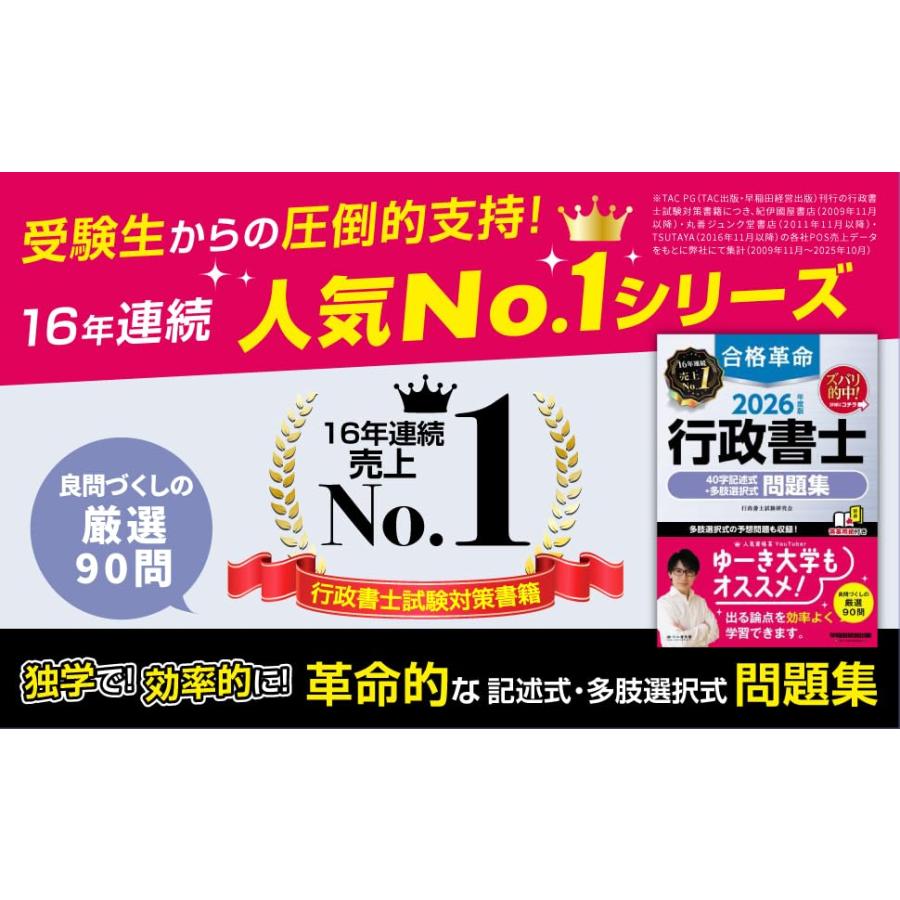 【赤シートつき】2026年度版 合格革命 行政書士 40字記述式・多肢選択式問題集【答案用紙DLサービスつき/予想問題多数掲載/基礎編・応用編の |  | 01