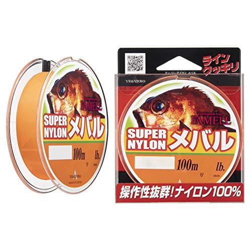 ヤマトヨテグス(YAMATOYO) ナイロンライン スーパーナイロンメバル 100m 0.7号 2.5lb スーパーオレンジ | 