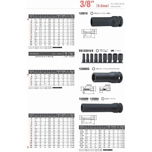 山下工業研究所 コーケン 3/8(9.5mm)SQ. インパクト6角セミディープソケット(薄肉) 11mm 13301X-11 |  | 01