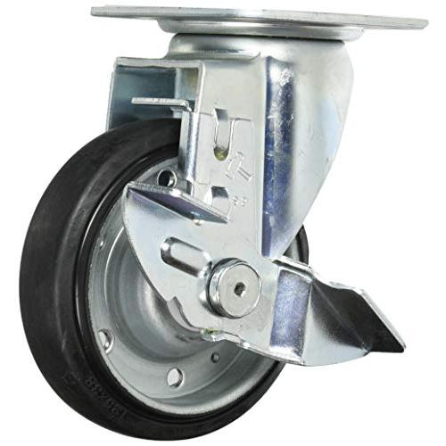 ハンマーキャスター(Hammer Caster) 軽量キャスター 旋回式ゴム車輪 125mm ストッパー付 4132S-1R125 | 