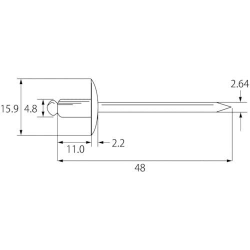 ロブテックス ラージフランジブラインドリベット(100本入) アルミ/スティール NSA64LFEB |  | 01
