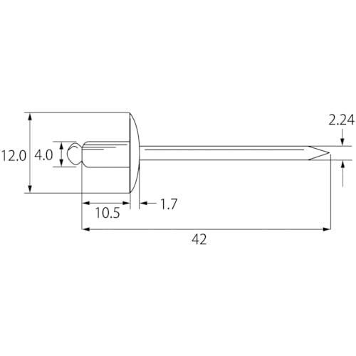 ロブテックス ラージフランジブラインドリベット(150本入) アルミ/スティール NSA54LFEB |  | 01
