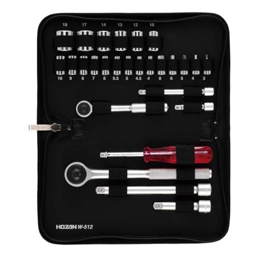 ホーザン(HOZAN) ソケットレンチセット 差込角6.3mm角(1/4sq)、9.5mm角(3/8sq) フルセット 工具の振動/摩擦音がしに | 
