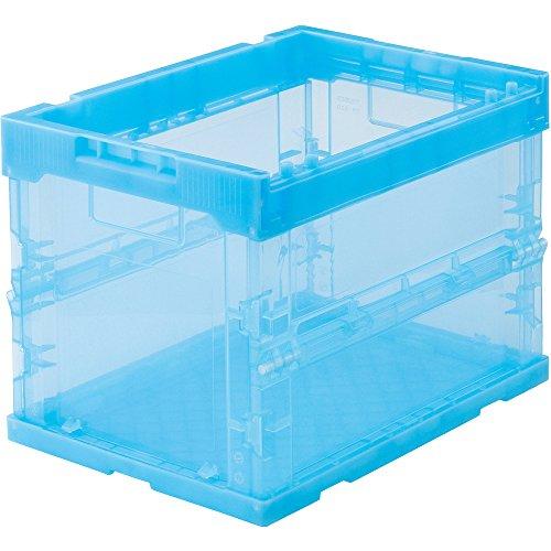 トラスコ中山(TRUSCO) スケルトンコンテナ 折りたたみコンテナ 収納ケース 収納ボックス スケルコン 透明ブルー 20L TR-S20B- | 