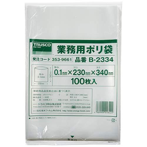 TRUSCO(トラスコ) 厚手ポリ袋 縦340×横230×t0.1 透明 100枚入 B-2334 |  | 01