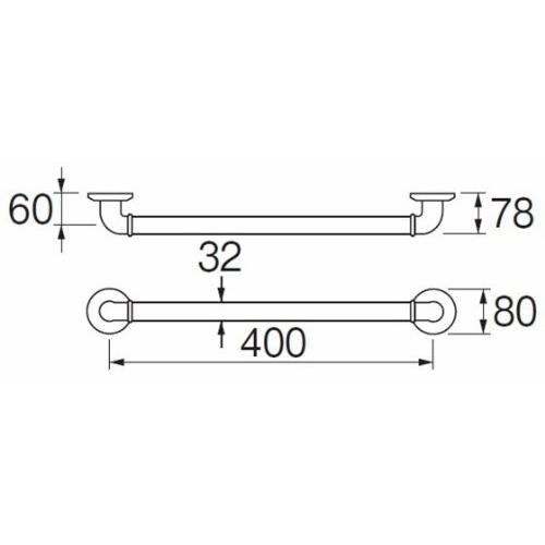 SANEI(サンエイ) 手すり ニギリバー トイレ・バス等 ビス・プラグ付き 400mm 白 W5792-400 |  | 01