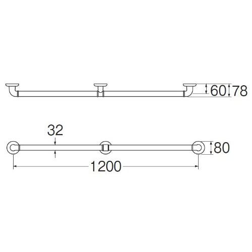 SANEI(サンエイ) 手すり ニギリバー トイレ・バス等 ビス・プラグ付き 1200mm 白 W5792-1200 |  | 01