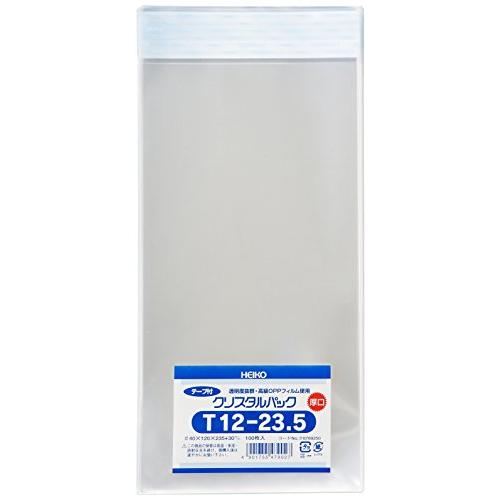 シモジマ ヘイコー 透明 OPP袋 クリスタルパック テープ付 長3 厚口 100枚 04T12-23.5 厚0.04×幅120×高235+テー | 
