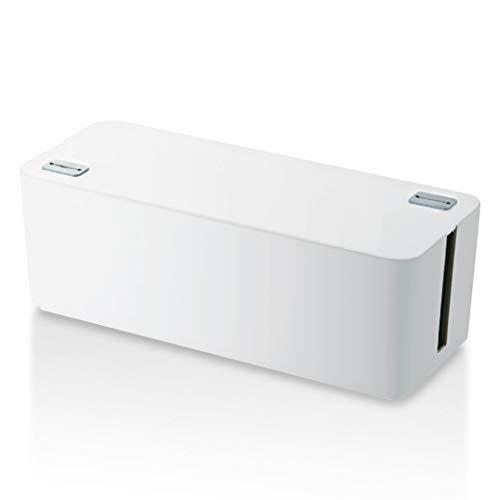 エレコム ケーブル収納ボックス 6個口電源タップ収納 ホワイト EKC-BOX001WH | 