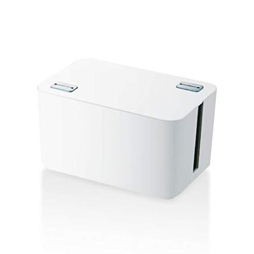 ELECOM ケーブル収納ボックス 4個口電源タップ収納 ホワイト EKC-BOX002WH | 
