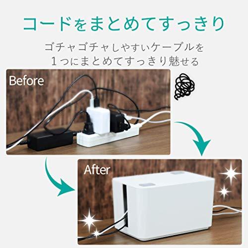 ELECOM ケーブル収納ボックス 4個口電源タップ収納 ホワイト EKC-BOX002WH |  | 01