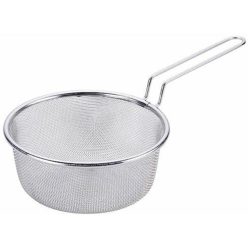 下村企販 ざる ゆであげザル 18cm 【日本製】 食洗機対応 鍋用 まとめて湯切り 14メッシュ 持ち手付き 丈夫な作り 深型 野菜 ブロッコ | 