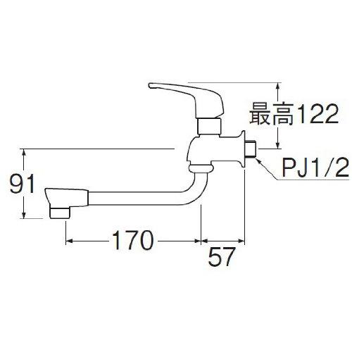SANEI(サンエイ) シングル自在水栓 レバーハンドル 上下開閉 A1071-13 |  | 01