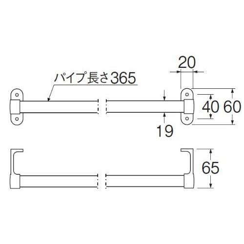 SANEI(サンエイ) 丸タオル掛 W52-365 シルバー 長さ:365mm |  | 01
