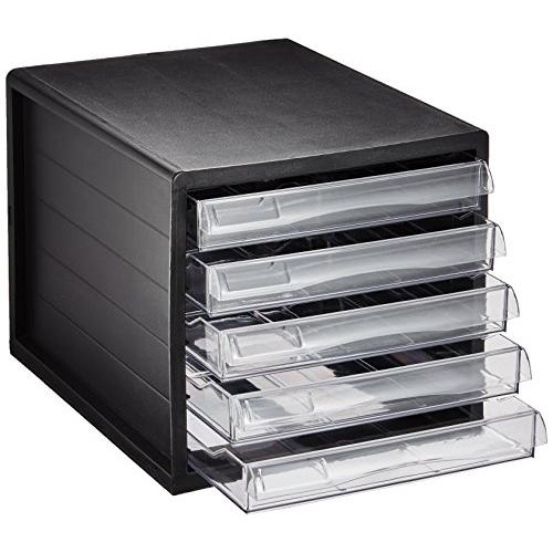 ナカバヤシ A4レターケース5段（浅5） ブラック A4E-05B |  | 01