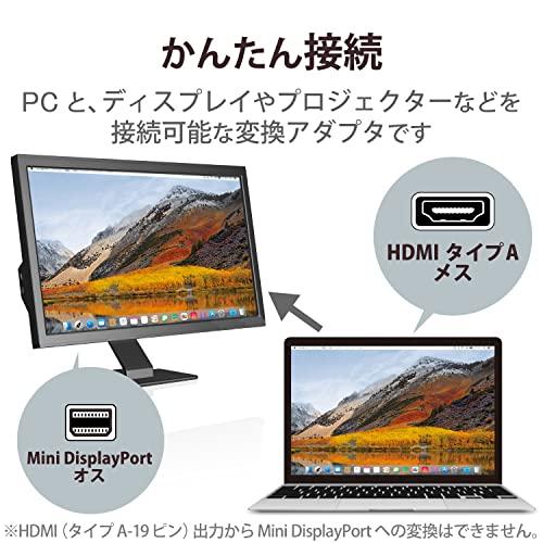 エレコム Mini DisplayPort (オス) - HDMI (オス) 変換アダプタ 15cm ホワイト AD-MDPHDMIWH |  | 01