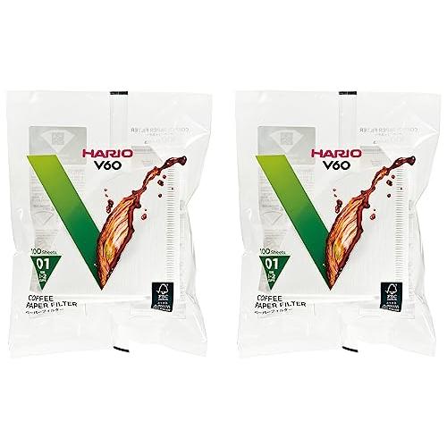 HARIO(ハリオ) V60ペーパーフィルター 白 1-2杯用 日本製 VCF-01-100W100枚入り 2個セット | 