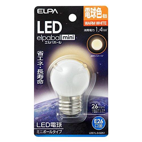 ELPA エルパ LED電球G40形E26 電球色 屋内用 省エネタイプ LDG1L-G-G251 | 