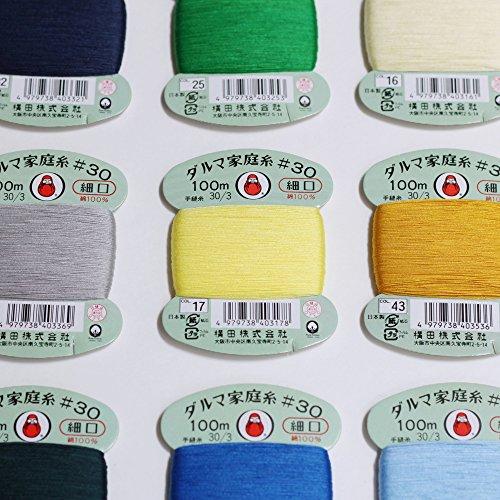 横田 ダルマ 家庭糸 手縫い糸 30番手 細口 100m巻 col.赤 0115 |  | 01