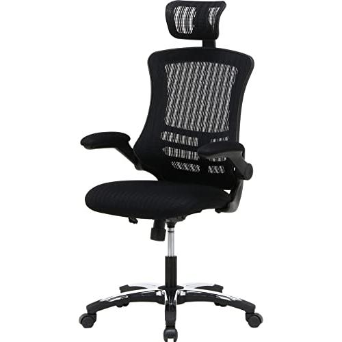 不二貿易 オフィスチェア デスクチェア ハイバック 幅66×奥行73.5×高さ117~129cm ブラック メッシュ素材 昇降機能 ロッキング機 | 