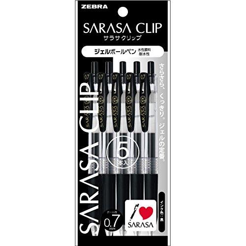 ゼブラ ジェルボールペン サラサクリップ 0.7 黒 5本 P-JJB15-BK5 | 