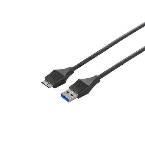 バッファロー BUFFALO ユニバーサルコネクター USB3.0 A to microB スリムケーブル ブラック 2m BSUAMBSU32 | 